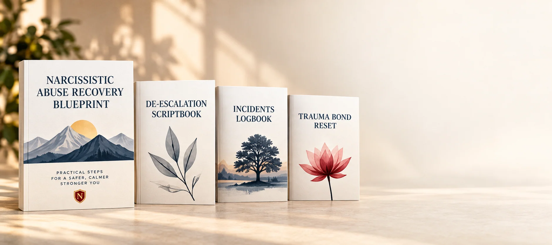 Four illustrated Recovery Blueprint guide covers